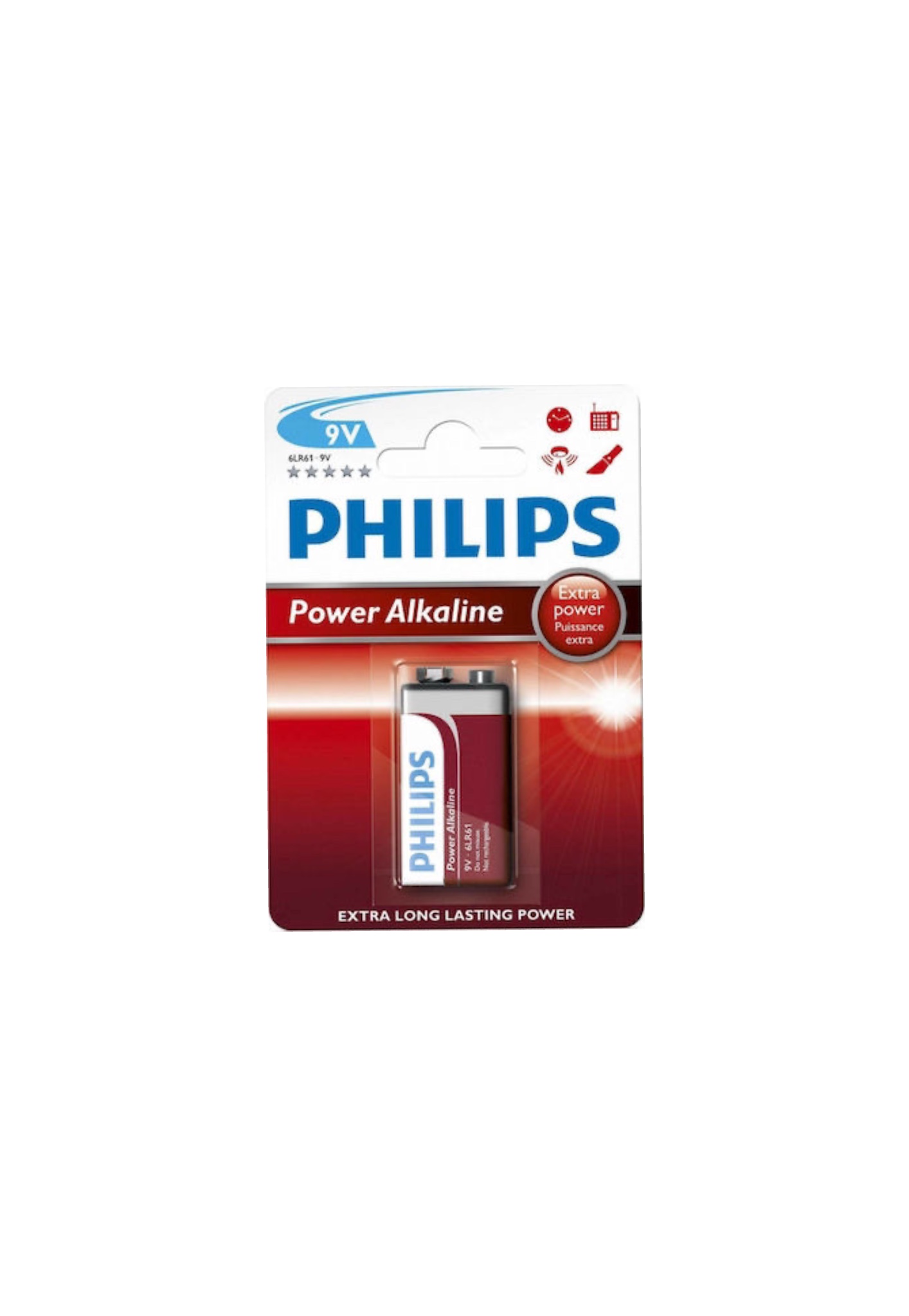 Philips Power Αλκαλική Μπαταρία 9V 1τμχ