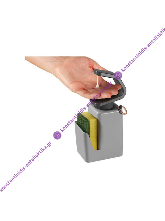 Σαπουνοθήκη Κεραμική με Θήκη για Σφουγγάρι Γκρι 400ml